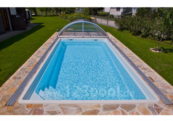 NAUTILUS-Pool AURORA mit BAC Unterflurrolladen 750 x 375 x 150 cm