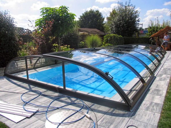 GFK-Pool UNIQUE 5 mit Schiebeüberdachung 510 x 310 x 150 cm